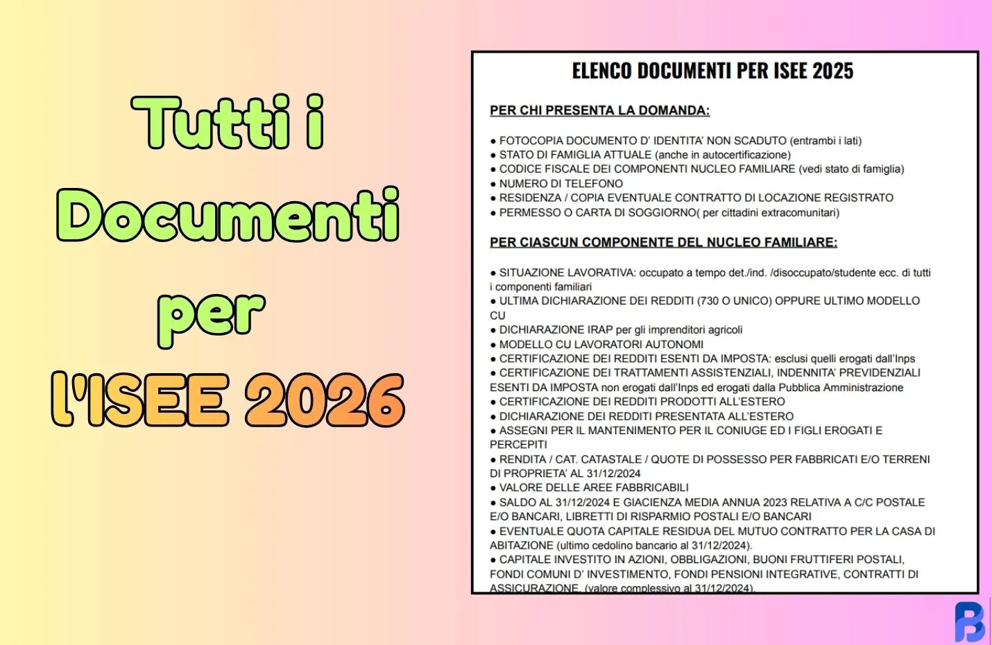 tutti i Documenti Necessari per Richiedere l'ISEE 2026
